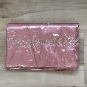 Pink Bridesmaid Robe with Rhinestones Lettering